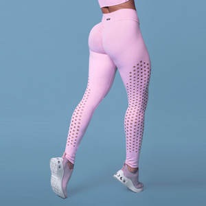 Leggings de sport vintage taille mi-haute pour femme en coton et bambou, respirants, séchage rapide, effet push-up, essentiels pour le fitness et la course, en tissu tricoté - Product Image 1