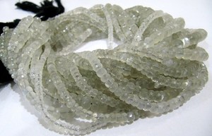 Cuentas facetadas de piedra lunar de Ceilán natural, forma rondelle, 5 mm, hebra de 7 pulgadas de largo - Product Image 5