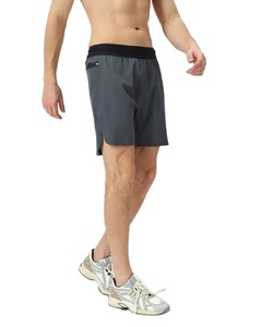 Logo personnalisé solide hommes Fitness course Shorts d'entraînement de gymnastique léger athlétique entraînement respirant Activewear plaine teint en usine - Product Image 4