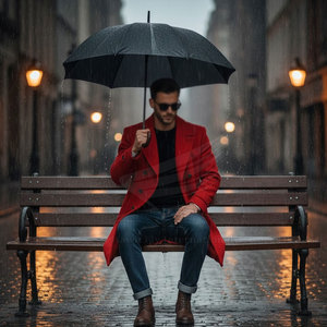 Manteau long en laine léger pour homme avec bordure en fourrure, personnalisable, décontracté, respirant, pour un usage quotidien - Product Image 5