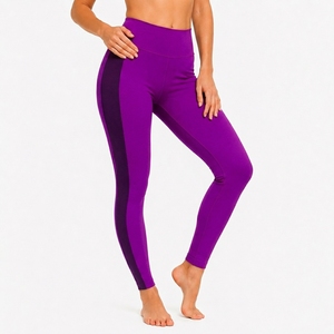 High Waist Knitted Eco-Friendly Yoga <b>Leggings</b> Breathable Stretch <b>Workout</b> Tights Quick Dry Full Length 180g <b>Pockets</b> Activewear - Product Image 3