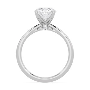Bague de fiançailles en or rose 10 carats avec diamant de laboratoire rond et ovale Heritage 3.08 ctw, élégante bague solitaire pour femme. - Product Image 4