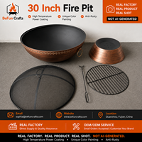 Brasero extérieur en acier de 30 pouces avec poignées et écran anti-étincelles pour patio et jardin, fabrication OEM ODM directe usine