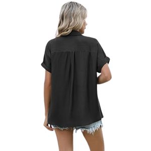 Camisa Hawaiana Informal para Mujer, Blusa Holgada con Botones y Estampado Floral Tropical para la Playa o el Verano - Product Image 2