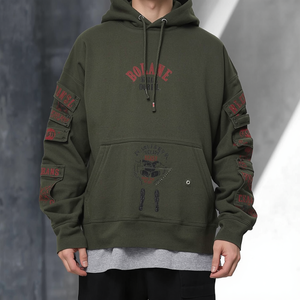 เสื้อฮู้ดดี้ยูนิเซ็กซ์ทรงเรกูลาร์ฟิต ผ้าฝ้าย 100% บุขนด้านใน สไตล์ลำลอง สตรีทแวร์ ลายการ์ตูน พิมพ์ลายแบบแอซิดวอช สำหรับฤดูใบไม้ผลิ รับผลิตแบบ OEM/ODM - Product Image 2