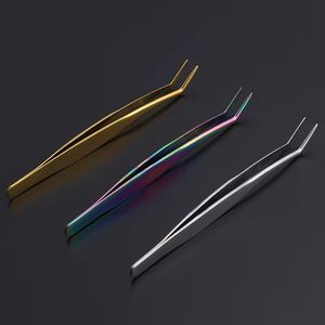 Juego de Pinzas para Pestañas de Acero Inoxidable de Precisión, Puntas Suaves, Colores Dorado, Plateado y Arcoíris para Uso Estético - Product Image 6