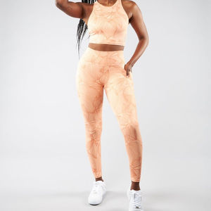 Nouvel Arrivage Ensemble de Yoga et d'Entraînement Personnalisé pour Femme, Motif Uni, 2 Pièces, en Spandex Anti-Bactérien, Idéal pour l'Été - Product Image 6