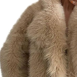 Abrigos de Piel Sintética Ecológicos para Mujer, Cálidos para Invierno, Manga Larga, Suaves y Esponjosos, Ropa Exterior Informal de Moda, Poliéster Premium - Product Image 6