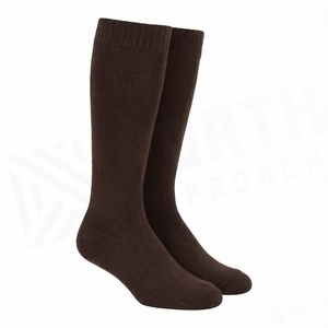 <b>Knee</b> <b>High</b> <b>Socks</b> Solid Brown Breathable Knitted for Adults Casual Wear - Product Image 3