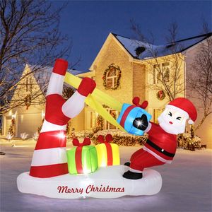 Babbo Natale Gonfiabile in PVC da 2,1 m per Esterni, Decorazione Natalizia con 5 Luci LED Integrate, Gonfiaggio Rapido, Decorazione in Poliestere 210T - Product Image 6