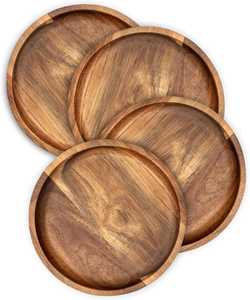 54. Handcrafted Eco-Friendly Wooden Charger Dinner Plate Made Premium Mango Wood Featuring Decorative Resin Emerald Surface - Product Image 5