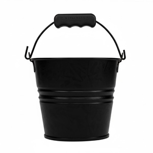 Seau de jardin en métal avec poignée, style rustique, revêtement en poudre, jardinière durable pour fleurs, plantes vertes, utilisation en extérieur - Product Image 3