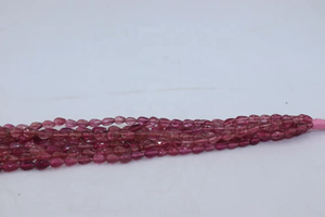 Perles de tourmaline rose foncé facettées de 5x7 mm, perçage droit, pierres précieuses naturelles, fil de 16 pouces, vente en gros pour les bijouteries indiennes - Product Image 4