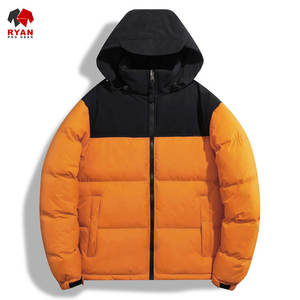 Custom Design Puffer Jacket for <b>Men</b> Stand Collar Zipper Closure Breathable Fabric with Customized Logo - Product Image 2