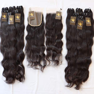 Tissage en lot indien avec Closure 13x4 13x6 Transparent Hd Lace Frontal Closure avec 100% cheveux indiens bruts, vente en gros - Product Image 1
