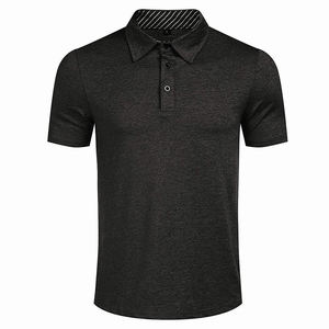 Polo de golf pour homme, coupe ajustée, couleur noire, séchage rapide, manches courtes, idéal pour l'été. - Product Image 4
