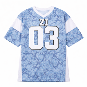 Camiseta Deportiva de Algodón Premium Oversize para Hombre, Estilo Hip Hop, Camuflaje RealTree Azul Claro, Jersey de Fútbol Americano Unisex OEM - Product Image 2