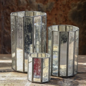 Classic Decorative Metal <b>Lantern</b> Set with Ribbed Glass Panels Gold EPL <b>Lanterns</b> for home & garden decor dinning Christmas Decor - Product Image 6