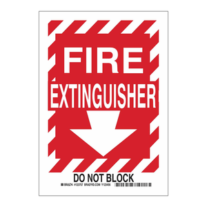 Panneau de signalisation « Ne pas obstruer l'extincteur Brady » 10x7 pouces, panneau de sécurité intérieur/extérieur - Product Image 3