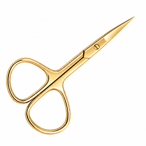 Ciseaux à cuticules en acier inoxydable doré, lame droite et tranchante, manche rond, outils de manucure pour adultes - Product Image 1
