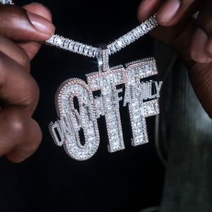Pendentif Lettre Hip-Hop avec Pierres Moissanite, Plaqué Or Blanc sur Argent, Breloque Thème Homme, Usage Quotidien pour Hommes et Femmes, Hinduisme - Product Image 5