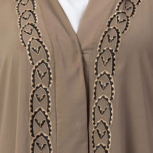 Ropa Islámica de Manga Larga en Color Negro Sólido, Hiyab Musulmán para Mujer, Abaya/Vestido Informal Musulmán Estampado, Talla Grande, Primavera - Product Image 5