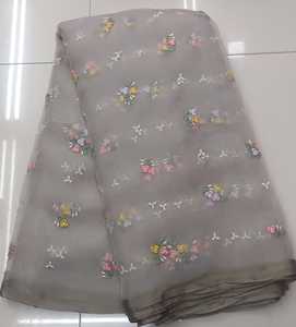 Tela de Organza Suave de Primera Calidad, Bordada, Ligera, Transparente, Recubierta de PA, Tejida, 45GSM, Material de Diseño Elegante para Sarees y Lehengas - Product Image 5