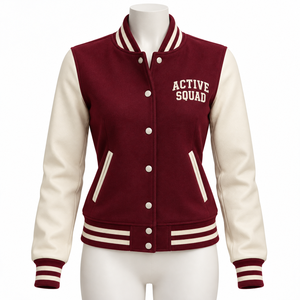 Chaqueta Varsity Corta para Mujer, Precio al por Mayor, Tendencia 2026, Parches Bordados de Alta Calidad, Logotipo Personalizado de Béisbol - Product Image 4