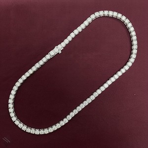 Collier Tennis 6 MM en Diamant de Laboratoire et Moissanite Taillée, Bijou de Luxe pour Homme, Cadeau Chic pour Mariage et Fête, Plaqué Or Blanc - Product Image 3
