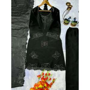 Conjunto de Traje de Fiesta para Mujer de Diseñador con Trabajo de Diamantes - Product Image 3