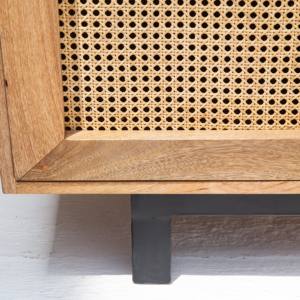 Meuble TV Vandana Novara Vertex en rotin, design moderne et naturel, console de divertissement tressée - Product Image 4