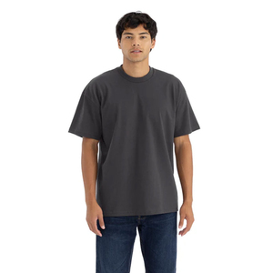 100% <b>Ringspun</b> Cotton Formal Heavyweight Knitted T-Shirt Men Drop-Shoulder Sleeves Oversize Relaxed Fit Black - Product Image 4