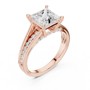 Luxury Rose Gold Princess Cut Moissanite Engagement <b>Ring</b> for Women, Elegant Wedding Jewelry <b>Custom</b> - Product Image 3