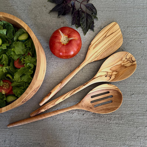 Handmade <b>Wood</b> Organic Cutlery / Salad Serving <b>Spoon</b> <b>Set</b> - Product Image 5
