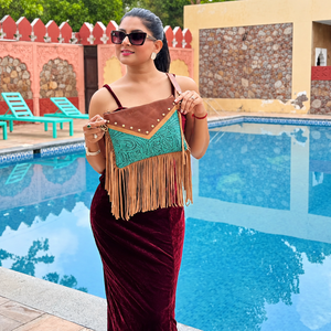 2026 New Designer Carving Tooled Leather Fringe <b>Sling</b> <b>Bag</b> Stylish Purse Genuine Leather Bohemian <b>Bags</b> for Women's Multi Use - Product Image 1