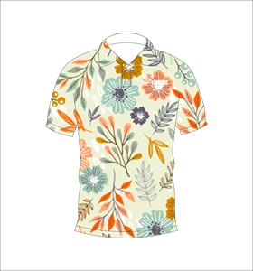 Polo Floral Botánico para Hombre, Personalizado con Estampado Completo, Manga Corta, Informal, para Golf - Product Image 1