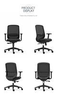 Chaise de bureau ergonomique exécutive à dossier moyen en maille, pivotante, réglable en hauteur, avec mécanisme de soutien lombaire, certifiée BSCI EUDR EN1335