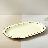Premium Nordische Keramik-Steinzeugplatte 31,75 cm Oval Fischteller Modell 3460888-31X21 Ofen-, Spülmaschinen- und Mikrowellenfest BPA-frei