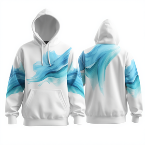 Sudadera Moderna para Hombre, Color Blanco Nieve, Algodón Premium, con Diseño Degradado Aqua Energy, Estilo Relajado para Uso Diario - Product Image 2