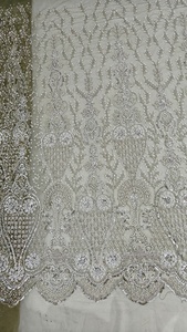 Designer Handwork Beads Imported Tulle <b>Fabric</b> <b>for</b> Wedding Apparel Party Wear Veils & High-End Fashion Garments - Product Image 5