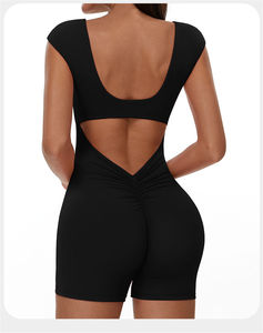 Combinaisons pour femmes, vêtements de sport, spandex/coton, écologiques, respirants, extensibles dans quatre directions, sans couture, séchage rapide, antibactériens, OEM/ODM - Product Image 2