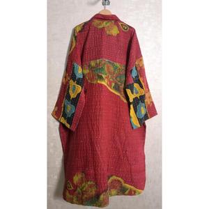 Chaqueta Kantha india hecha a mano, abrigo largo bohemio de algodón vintage con patchwork, ropa exterior estampada para mujer - Product Image 5