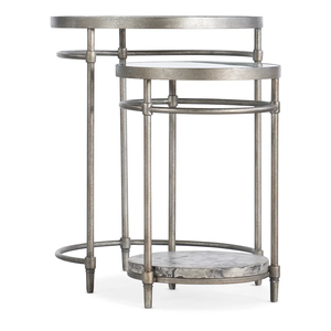 Mesas Auxiliares de Diseño Estándar, Mesas de Centro de Metal con Acabado Dorado Antiguo y Tapa de Vidrio para Muebles de Sala de Estar - Product Image 2