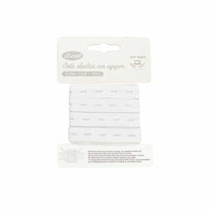Nastro Elastico Con Occhielli Bianco 20Mm X 2M Per Uso In Abbigliamento - Product Image 1