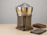 Handmade King Arthur Steel Helmet with Chain Mail | Steel Medieval Crown Headpiece |