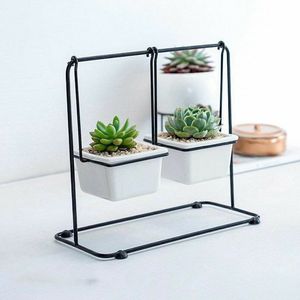 Luxury Wooden Planter with Metal Frame <b>Square</b> Flower <b>Pot</b> for Home Garden Decoration - Product Image 6