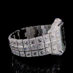 Reloj de Lujo para Hombre, Esqueleto con Incrustaciones de Diamantes Moissanite, 41 mm, Pantalla Analógica, Estilo Hip-Hop, ETA Antiguo - Product Image 2