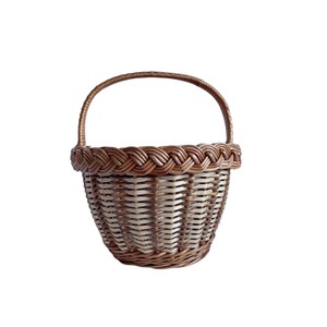 Classic European Style <b>Wicker</b> Hamper Double Split Half Moon Lids Rattan Picnic <b>Basket</b> with Fixed Arched Top Handle Gift <b>Storage</b> - Product Image 2