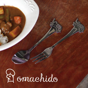 Cucharas y tenedores de cubiertos de diseño animal de acero inoxidable japonés elegante para servir postres en cocina y restaurante - Product Image 5