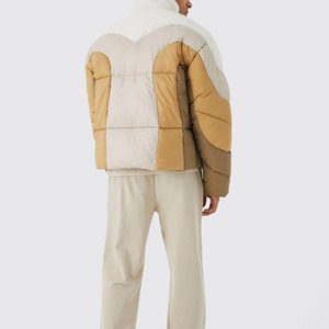 Blouson Bomber Homme Personnalisé Style Urbain Color Block Imperméable Respirant Anti-UV Hiver à Capuche Design Bulle en Toile - Product Image 6